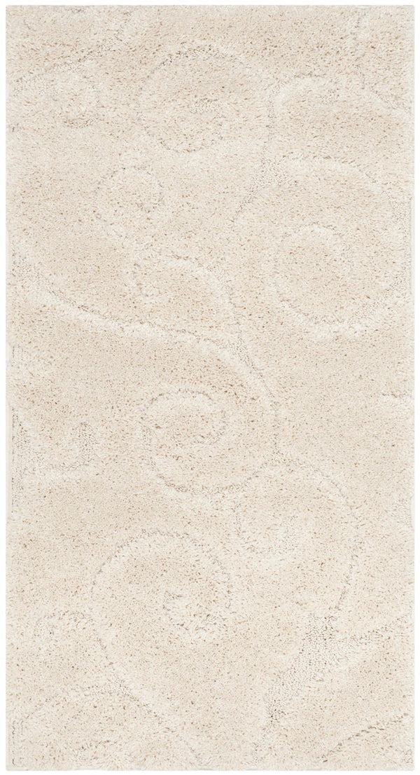 Florida Shag Rug by Safavieh - Luxurious Power Loomed Design with Soft Blue Scrolls for Elegance