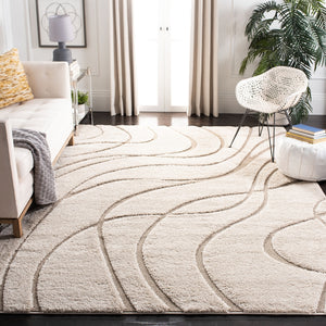 Florida Shag Area Rug - Ultra-Soft Power Loomed Carpet with Textured Damask Vine Design for Home Decor