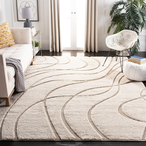 Florida Shag Area Rug - Ultra-Soft Power Loomed Carpet with Textured Damask Vine Design for Home Decor