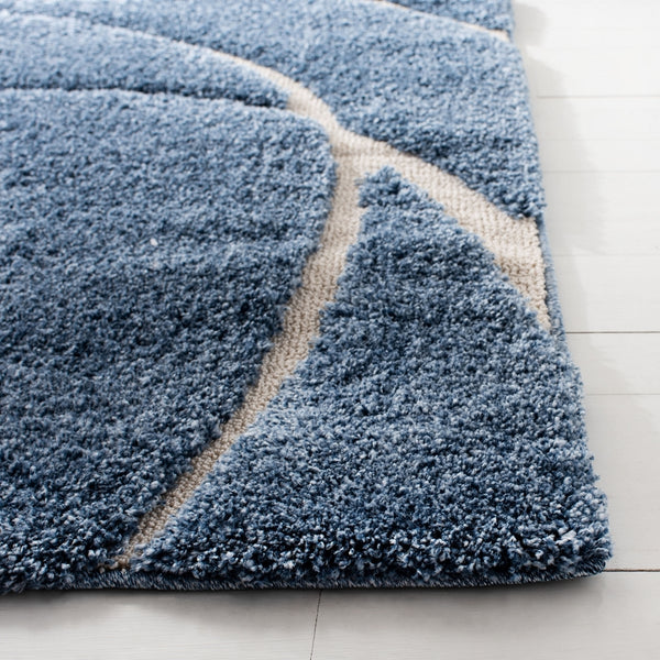 Shag Ultra-Soft Power Loomed Rug with Sculpted High-Low Pile and Rich Damask Design for Comfort