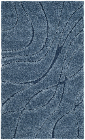 Florida Ultra-Soft Power Loomed Shag Rug with Detailed Damask Vine Design for Elegant Spaces