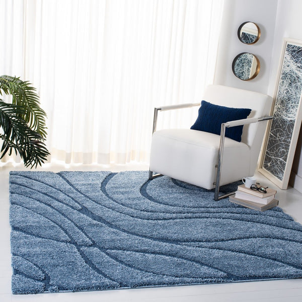 Florida Ultra-Soft Power Loomed Shag Rug with Detailed Damask Vine Design for Elegant Spaces
