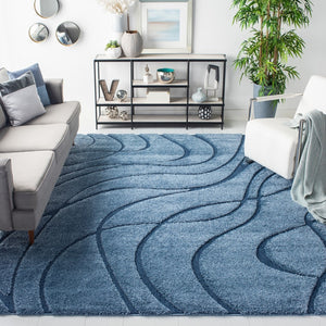 Florida Ultra-Soft Power Loomed Shag Rug with Detailed Damask Vine Design for Elegant Spaces