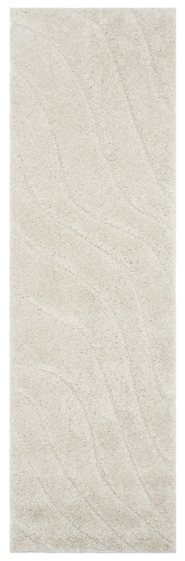 Florida Shag Rug - Ultra-Soft Power Loomed Carpet in Cream, High-Low Pile with Damask Design