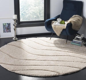 Florida Power Loomed Shag Rug - Ultra-Soft Textured Carpet with Elegant Damask Design for Home Decor