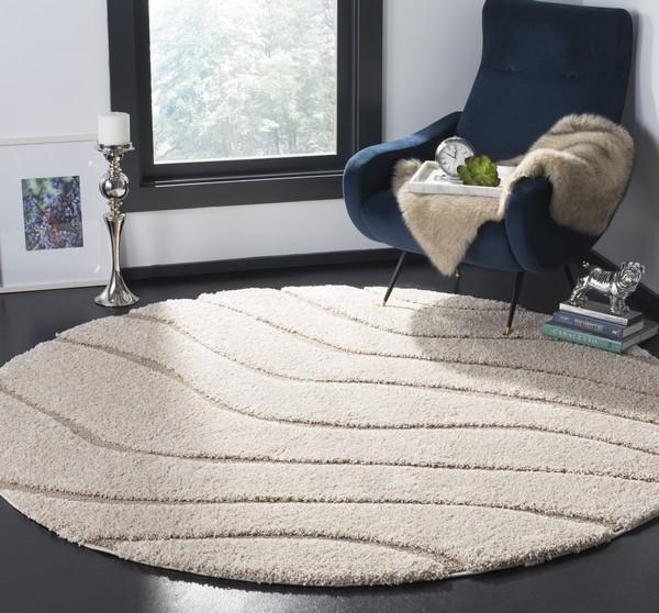 Florida Power Loomed Shag Rug - Ultra-Soft Textured Carpet with Elegant Damask Design for Home Decor