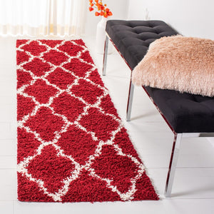 Sgd-Dallas Shag Dallas Shag 257 Shag & Flokati Power Loomed Polypropylene Pile Rug Red / Ivory
