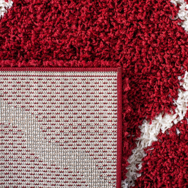 Sgd-Dallas Shag Dallas Shag 257 Shag & Flokati Power Loomed Polypropylene Pile Rug Red / Ivory