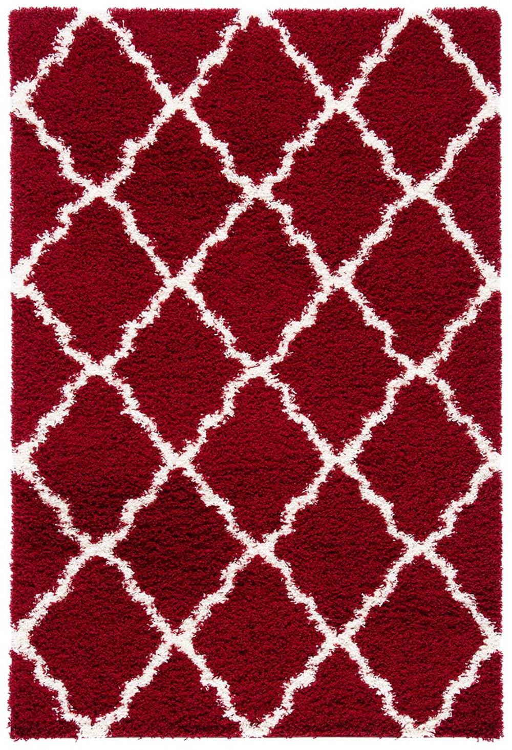 Sgd-Dallas Shag Dallas Shag 257 Shag & Flokati Power Loomed Polypropylene Pile Rug Red / Ivory