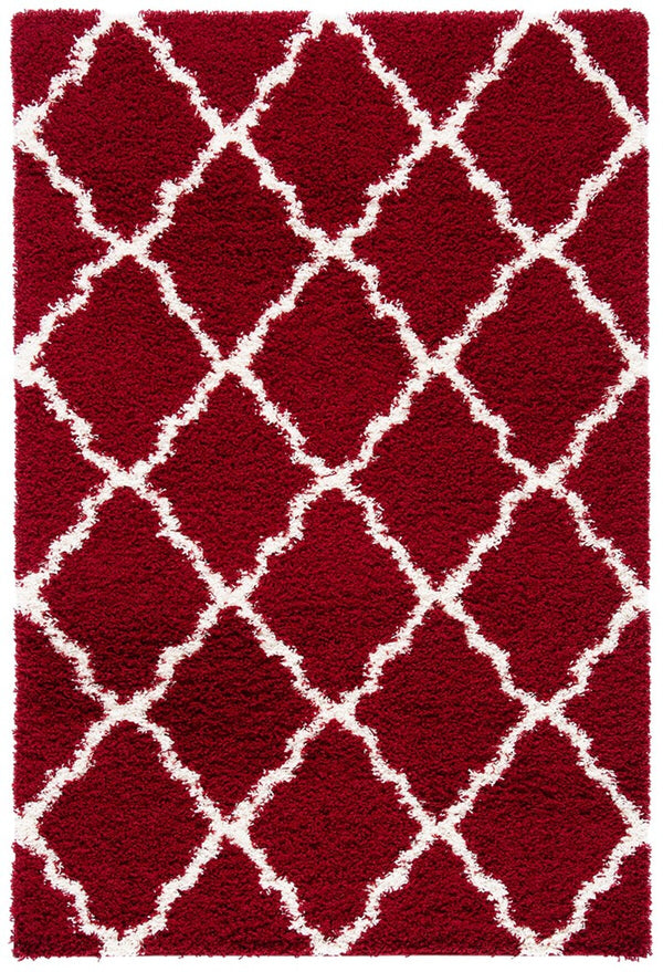 Sgd-Dallas Shag Dallas Shag 257 Shag & Flokati Power Loomed Polypropylene Pile Rug Red / Ivory