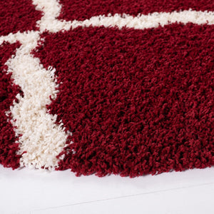Sgd-Dallas Shag Dallas Shag 257 Shag & Flokati Power Loomed Polypropylene Pile Rug Red / Ivory