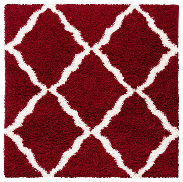 Sgd-Dallas Shag Dallas Shag 257 Shag & Flokati Power Loomed Polypropylene Pile Rug Red / Ivory