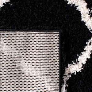 Sgd-Dallas Shag Dallas Shag 257 Shag & Flokati Power Loomed Polypropylene Pile Rug Black / Ivory