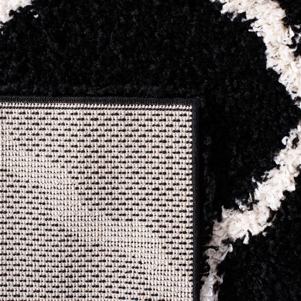 Sgd-Dallas Shag Dallas Shag 257 Shag & Flokati Power Loomed Polypropylene Pile Rug Black / Ivory