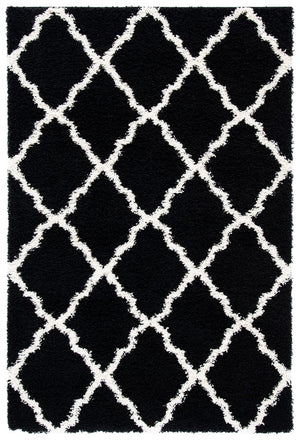 Sgd-Dallas Shag Dallas Shag 257 Shag & Flokati Power Loomed Polypropylene Pile Rug Black / Ivory