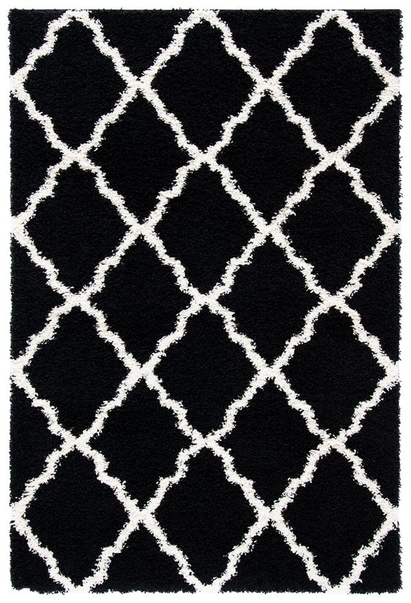 Sgd-Dallas Shag Dallas Shag 257 Shag & Flokati Power Loomed Polypropylene Pile Rug Black / Ivory