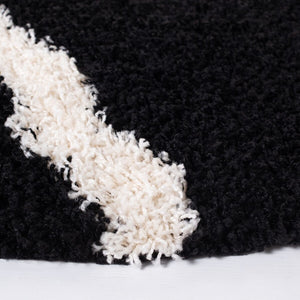 Sgd-Dallas Shag Dallas Shag 257 Shag & Flokati Power Loomed Polypropylene Pile Rug Black / Ivory