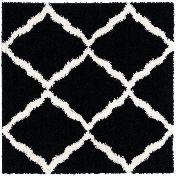 Sgd-Dallas Shag Dallas Shag 257 Shag & Flokati Power Loomed Polypropylene Pile Rug Black / Ivory