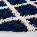 Sgd-Dallas Shag Dallas Shag 258 Shag & Flokati Power Loomed Polypropylene Pile Rug Navy / Ivory