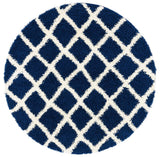 Sgd-Dallas Shag Dallas Shag 258 Shag & Flokati Power Loomed Polypropylene Pile Rug Navy / Ivory