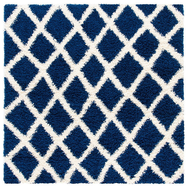 Sgd-Dallas Shag Dallas Shag 258 Shag & Flokati Power Loomed Polypropylene Pile Rug Navy / Ivory