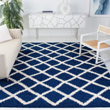 Sgd-Dallas Shag Dallas Shag 258 Shag & Flokati Power Loomed Polypropylene Pile Rug Navy / Ivory