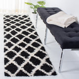 Sgd-Dallas Shag Dallas Shag 258 Shag & Flokati Power Loomed Polypropylene Pile Rug Black / Ivory