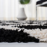 Sgd-Dallas Shag Dallas Shag 258 Shag & Flokati Power Loomed Polypropylene Pile Rug Black / Ivory