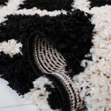 Sgd-Dallas Shag Dallas Shag 258 Shag & Flokati Power Loomed Polypropylene Pile Rug Black / Ivory