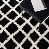 Sgd-Dallas Shag Dallas Shag 258 Shag & Flokati Power Loomed Polypropylene Pile Rug Black / Ivory