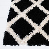 Sgd-Dallas Shag Dallas Shag 258 Shag & Flokati Power Loomed Polypropylene Pile Rug Black / Ivory