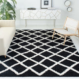 Sgd-Dallas Shag Dallas Shag 258 Shag & Flokati Power Loomed Polypropylene Pile Rug Black / Ivory