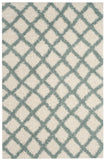 Sgd-Dallas Shag Dallas Shag Shag & Flokati Power Loomed Polypropylene Pile Rug Ivory / Seafoam