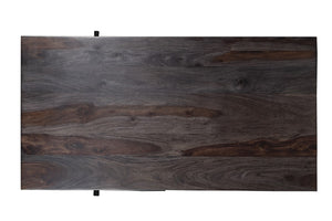 Porter Designs Waves Solid Sheesham Wood Modern Coffee Table Gray 05-196-02-W06M