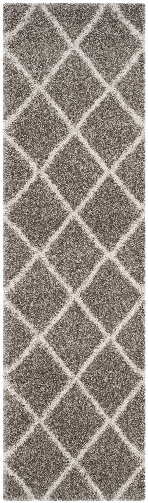 Hudson Shag 281 Shag Power Loomed Polypropylene Rug Grey / Ivory
