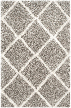 Hudson Shag 281 Shag Power Loomed Polypropylene Rug Grey / Ivory