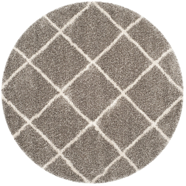 Hudson Shag 281 Shag Power Loomed Polypropylene Rug Grey / Ivory