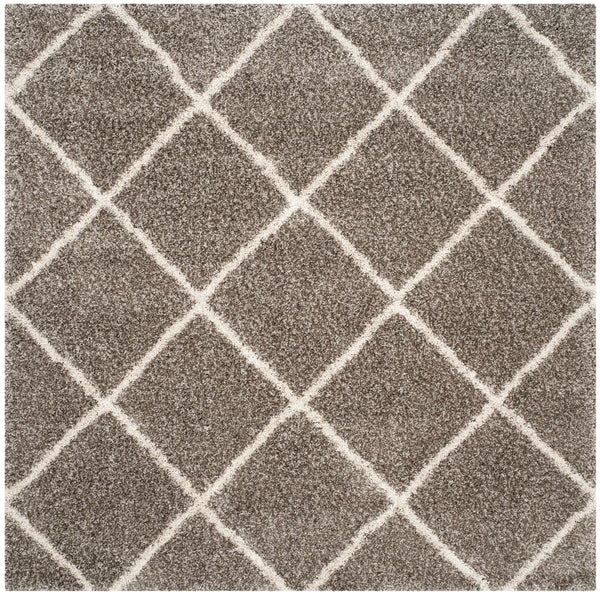 Hudson Shag 281 Shag Power Loomed Polypropylene Rug Grey / Ivory