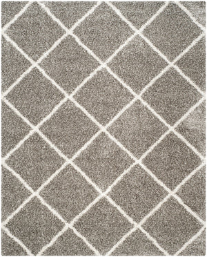 Hudson Shag 281 Shag Power Loomed Polypropylene Rug Grey / Ivory