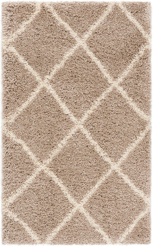 Hudson Shag 281 Shag Power Loomed Polypropylene Rug Beige / Ivory