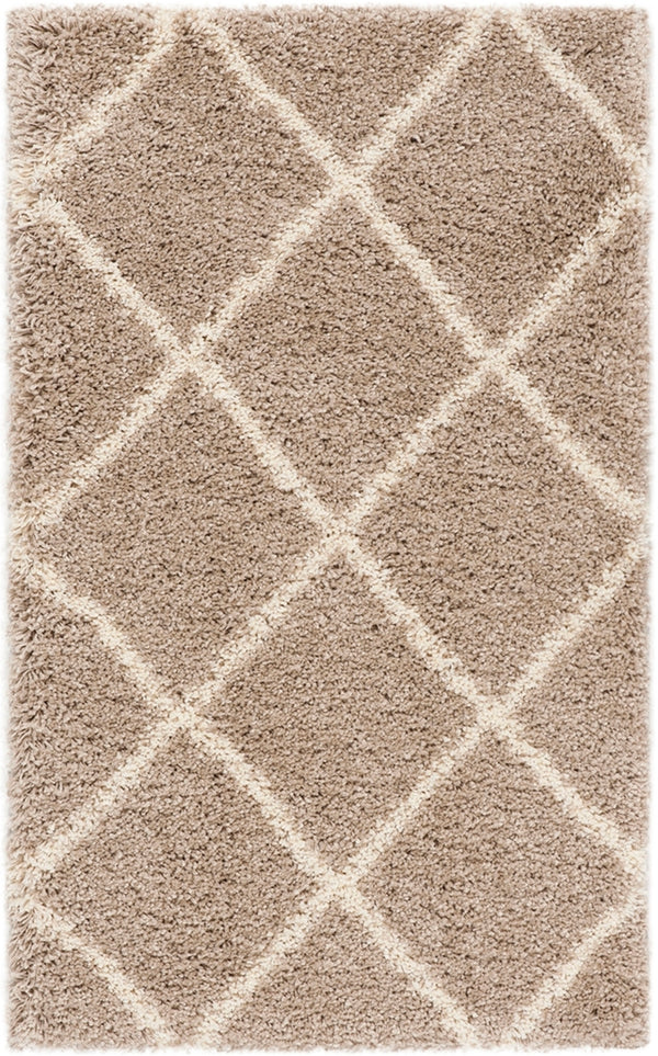 Hudson Shag 281 Shag Power Loomed Polypropylene Rug Beige / Ivory