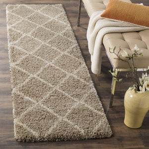 Hudson Shag 281 Shag Power Loomed Polypropylene Rug Beige / Ivory