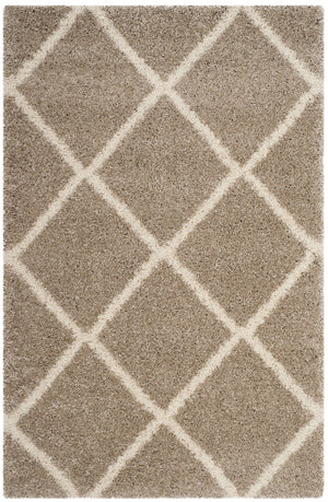 Hudson Shag 281 Shag Power Loomed Polypropylene Rug Beige / Ivory