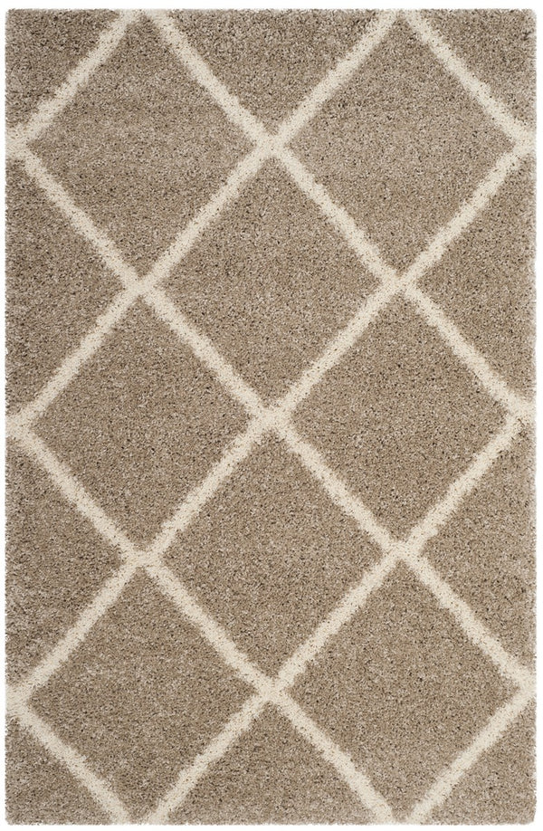 Hudson Shag 281 Shag Power Loomed Polypropylene Rug Beige / Ivory