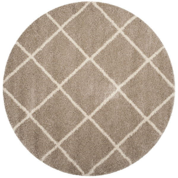 Hudson Shag 281 Shag Power Loomed Polypropylene Rug Beige / Ivory