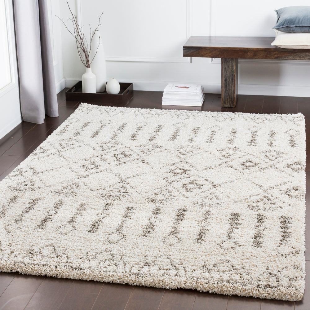 Serengeti Shag SGT-2314 Global Polypropylene Rug SGT2314-5373 Taupe, Khaki, Ivory, Dark Brown 100% Polypropylene 5'3" x 7'3"