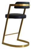 VIG Furniture Modrest Shandra - Black Pleather + Gold Counter Stool VGRHRHS-CS-220-PU-BLK-BS