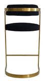 VIG Furniture Modrest Shandra - Black Velvet + Gold Counter Stool VGRHRHS-CS-220-FB-BLK-BS
