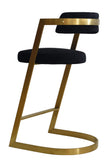 VIG Furniture Modrest Shandra - Black Velvet + Gold Counter Stool VGRHRHS-CS-220-FB-BLK-BS