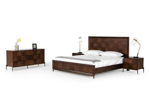 VIG Furniture Modrest Shane - Modern Acacia & Brass Bed VGNXSHANE-BED